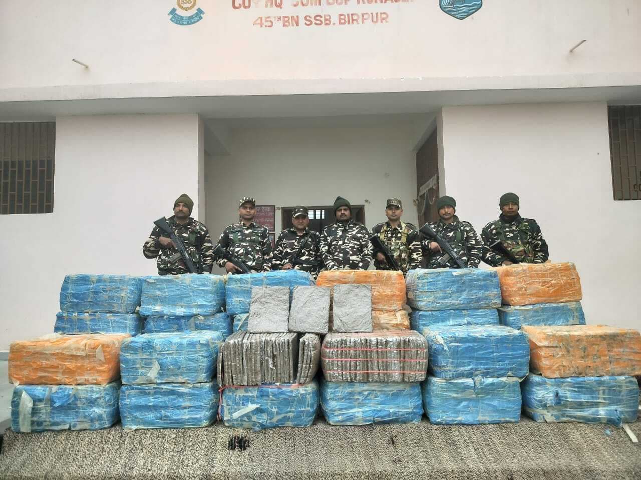 एसएसबी ने लाखों रुपये का गांजा किया जब्त