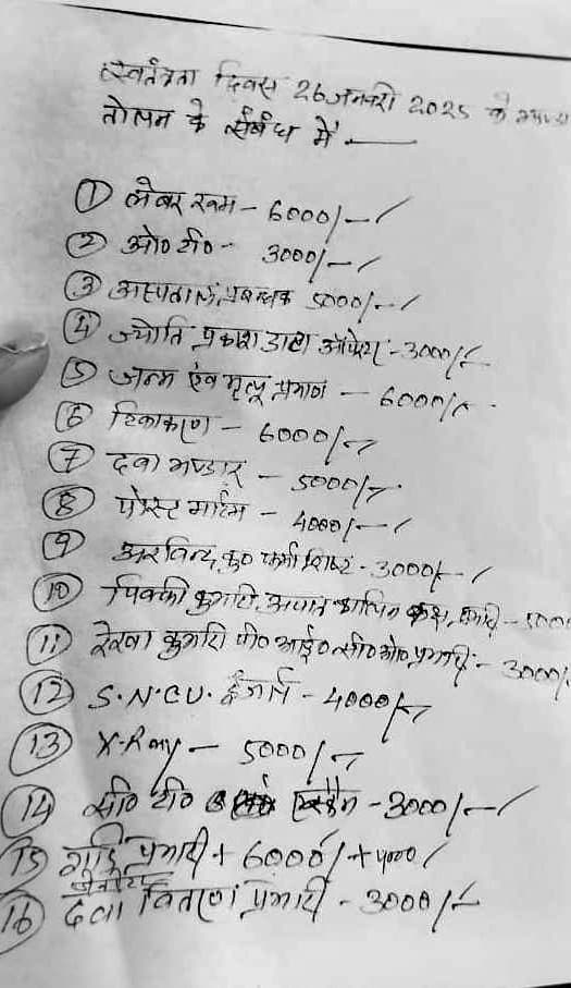 Gpalganj News : गणतंत्र दिवस के लिए सदर अस्पताल का चंदा वाला पर्चा वायरल