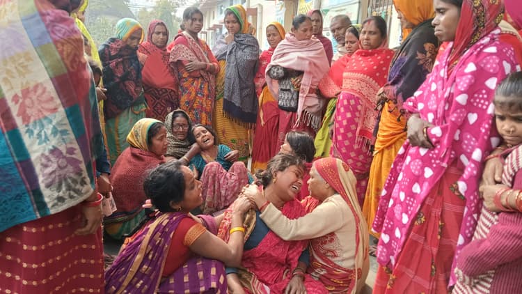 ट्रैक्टर से कुचलकर बाइक सवार की मौत