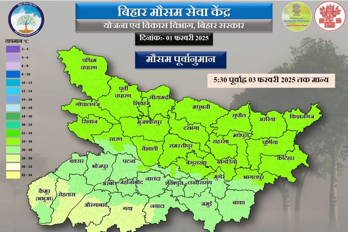 Bihar Weather: बिहार के इन जिलों में आज बढ़ेगा तापमान, जानें आपके शहर में कैसा रहेगा मौसम का मिजाज Bihar Weather: बिहार के इन जिलों में आज बढ़ेगा तापमान, जानें आपके शहर में कैसा रहेगा मौसम का मिजाज