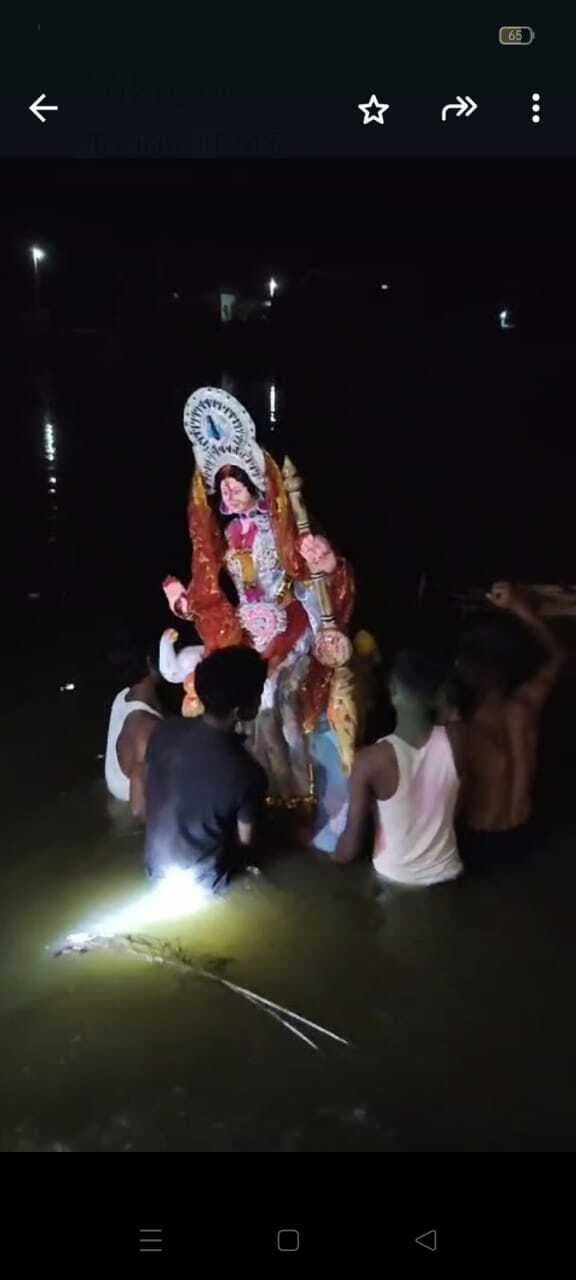 भक्तिभाव से मां सरस्वती की प्रतिमा का किया गया विसर्जन