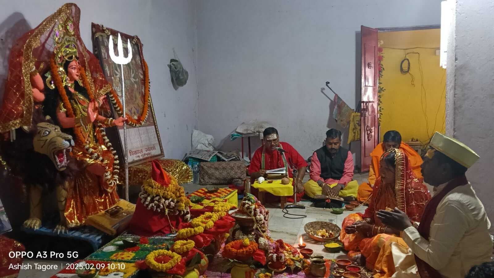 मंदिर के वार्षिकोत्सव पर सप्तशति पाठ