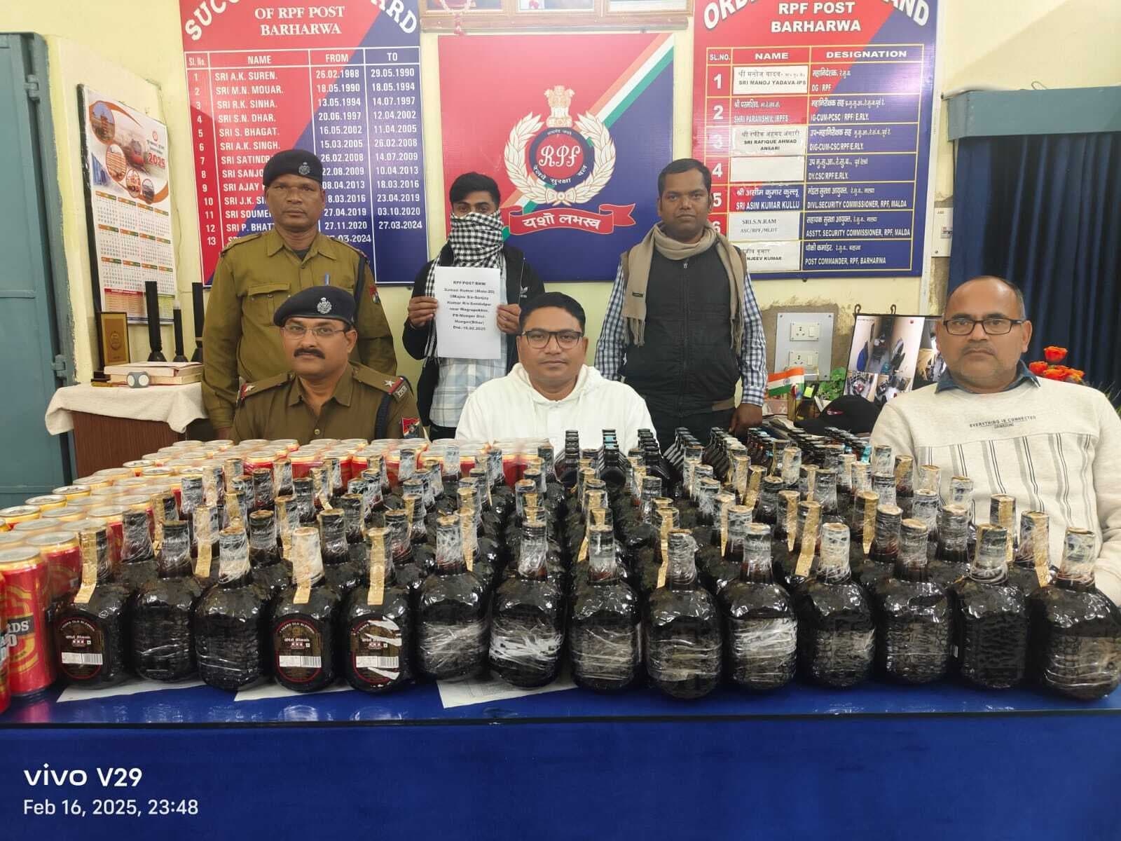 ट्रेन के टॉयलेट से 79 हजार की विदेशी शराब जब्त, एक गिरफ्तार