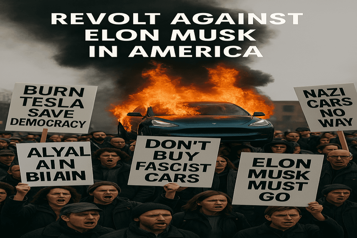 एलन मस्क के खिलाफ विद्रोह, टेस्ला शोरूम फूंके, दुनिया भर में भड़का आक्रोश!