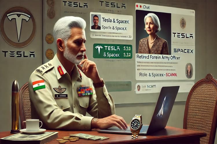 एलन मस्क की मां, टेस्ला-स्पेसएक्स में निवेश, रॉलेक्स की घड़ी और आर्मी अफसर को 72 लाख का चूना! पूरा मामला जानकर दिमाग हिल जाएगा