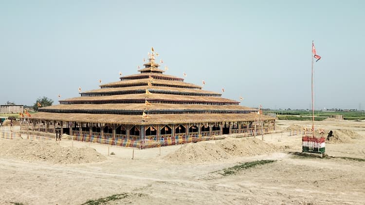 कोपरिया में आयोजित होने वाले महायज्ञ को लेकर मंडप तैयार