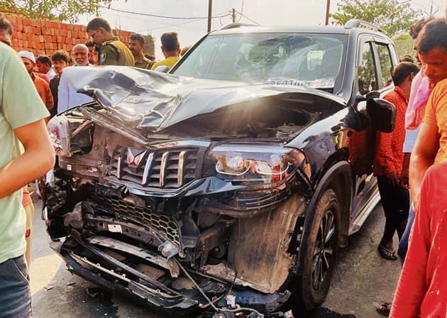 स्कॉर्पियो व बाइक की टक्कर में एक की मौत