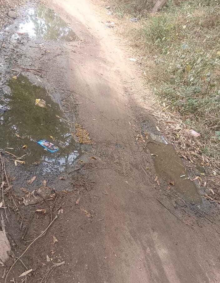 Giridih News :नाली का पानी सड़क पर बहने से ग्रामीणों को हो रही परेशानी