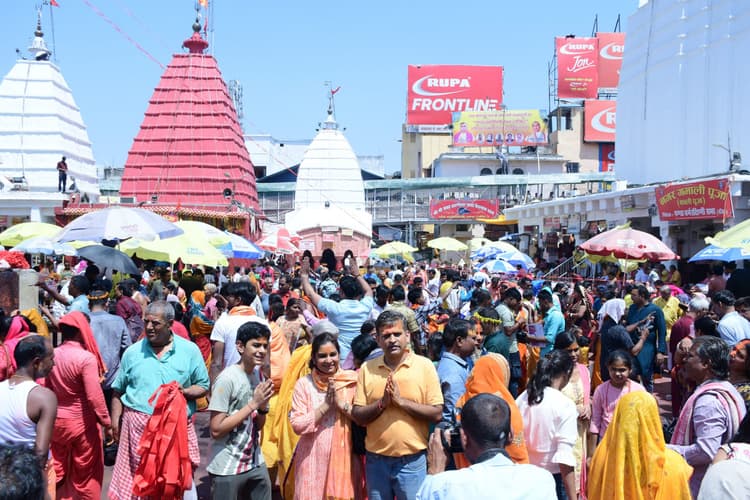 deoghar news : बाबा मंदिर में अनुष्ठान कराने आये भक्तों का लगाता तांता