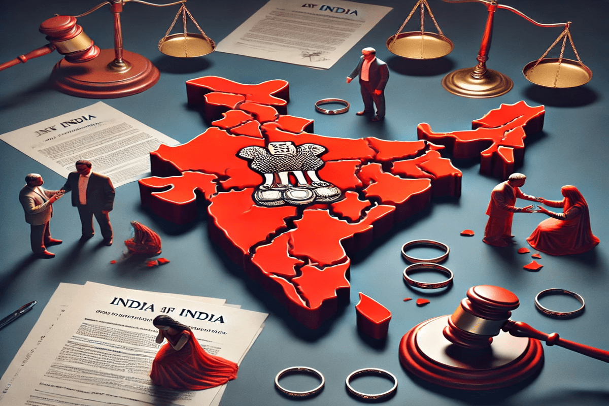 Which state in India highest number of Divorce