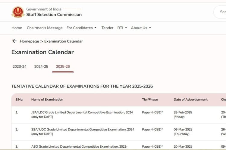 SSC Exam 2025: एसएससी एग्जाम कैलेंडर में CGL, GD, MTS सहित अन्य परीक्षा तिथियां देखें