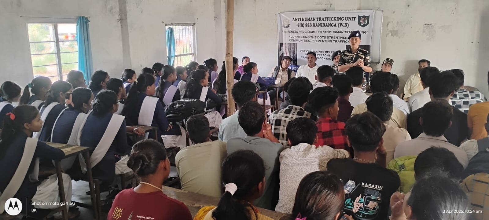 एसएसबी एंडी ह्यूमेन ट्रैफिकिंग दल ने छात्र-छात्राओं को किया जागरूक