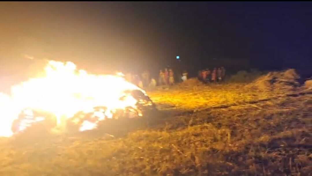 आग से पांच बीघे खेत में लगी गेहूं की फसल राख