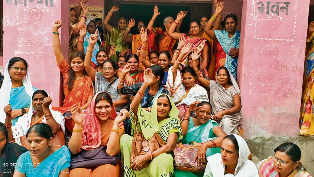 मांगों को लेकर आंगनबाड़ी सेविकाओं ने किया प्रदर्शन