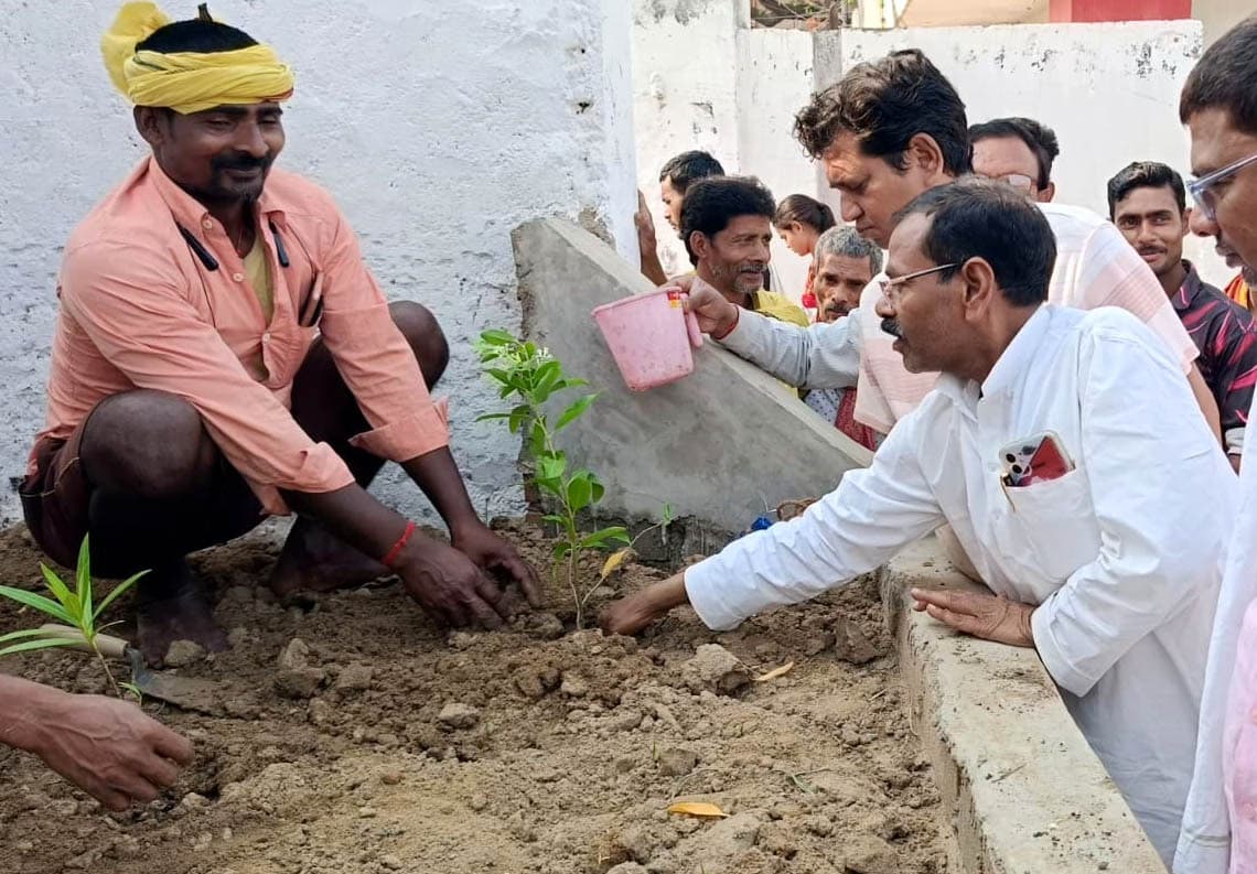 मुख्य पार्षद ने केआरके मैदान में किया पौधारोपण