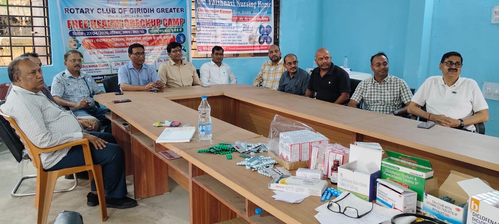 Giridih News :फ्री मेगा हेल्थ चेकअप कैंप में 200 लोगों की जांच