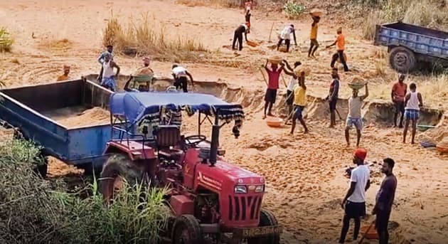 Jehanabad : जिले में नहीं थम रहा बालू का अवैध खनन