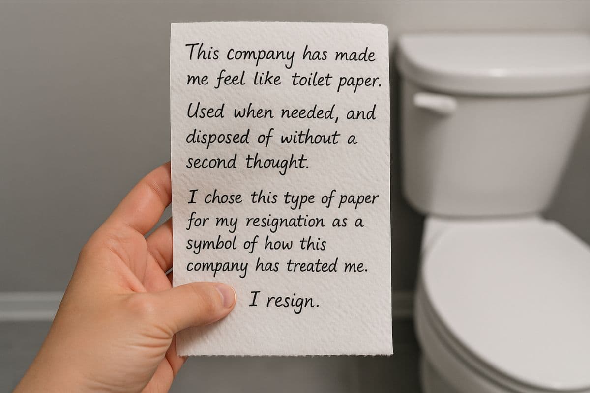 Singapore: महिला कर्मचारी ने टॉयलेट पेपर पर दिया इस्तीफा, जानिए क्यों है?