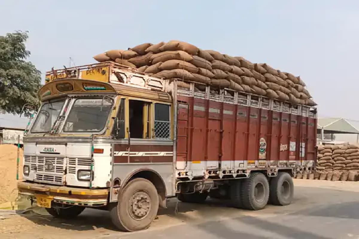 अनाज ढोते वाहन