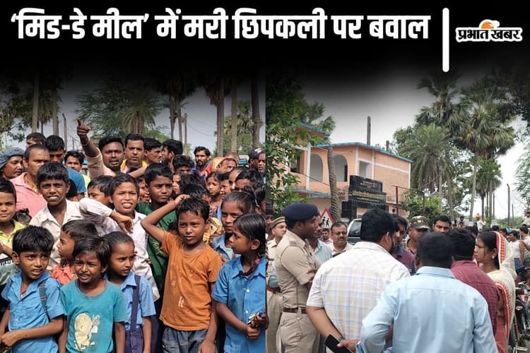 बिहार में मिड-डे मील में निकली हुई मरी छिपकली, छात्रों की बिगड़ी तबीयत तो लोगों ने किया हंगामा