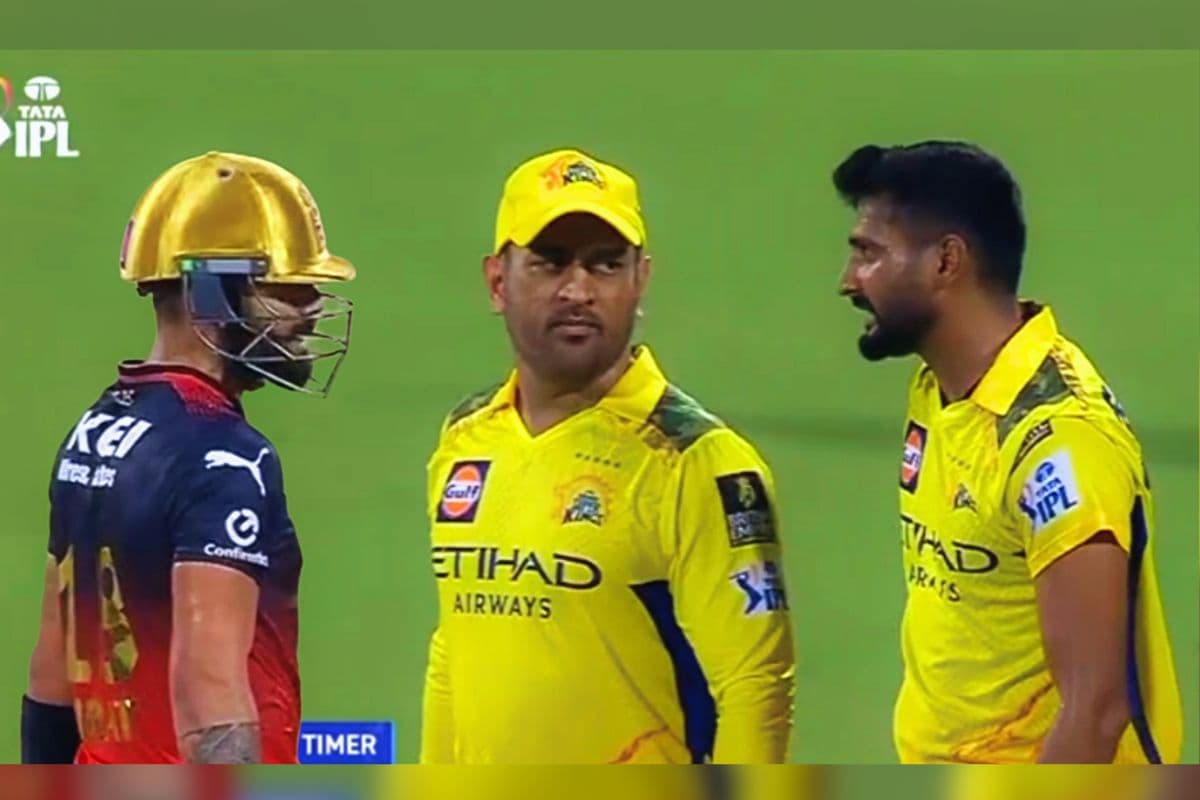 Virat Kohli vs Khaleel Ahmed Tussle in IPL 2025. Virat Kohli vs Khaleel Ahmed Tussle in IPL 2025.