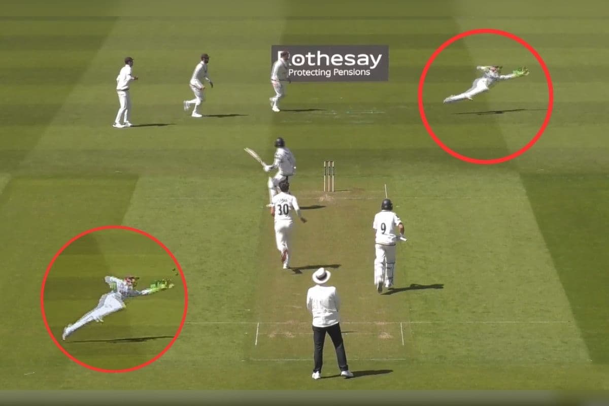 Ben Foakes Splendid Catch in Yorkshire vs Surrey County Cricket.