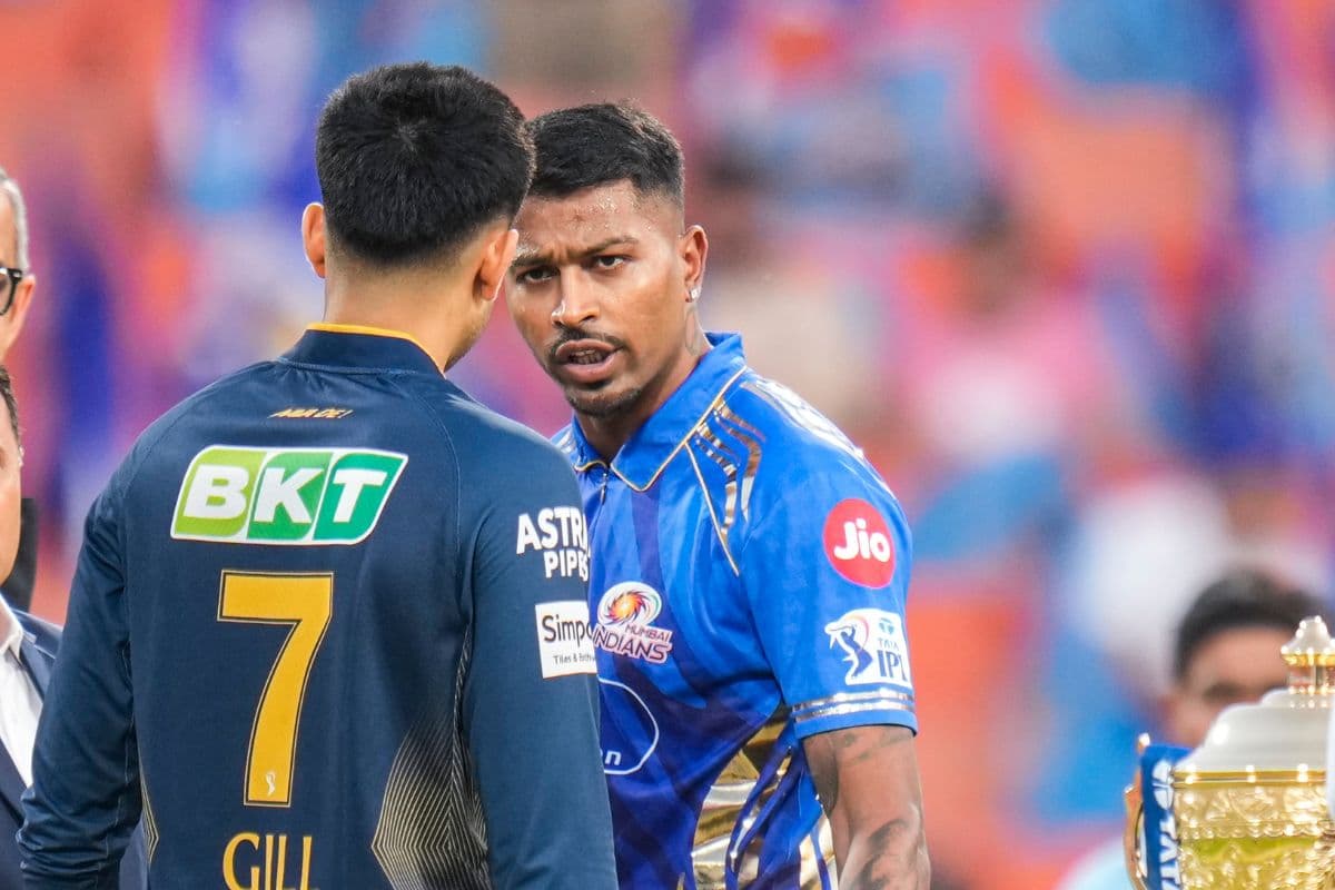 Shubman Gill and Hardik Pandya during Toss in IPL Eliminator GT vs MI.