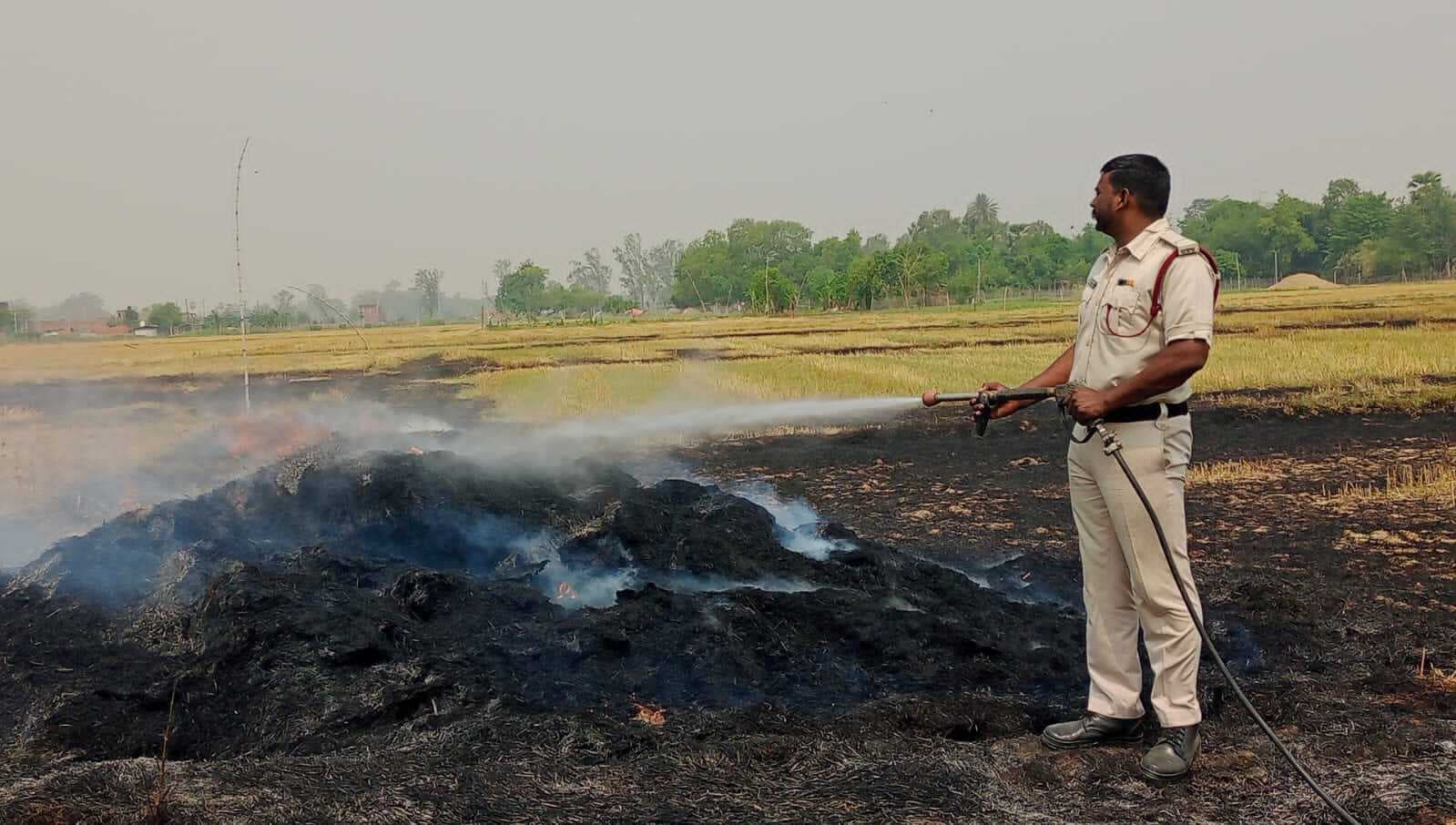संगम टोला में अगलगी में हजारों का पशुचारा जलकर राख