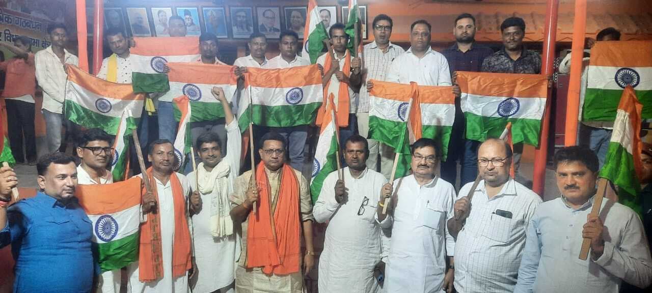Bhagalpur news एनडीए कार्यालय बिहपुर से तिरंगा यात्रा निकाली