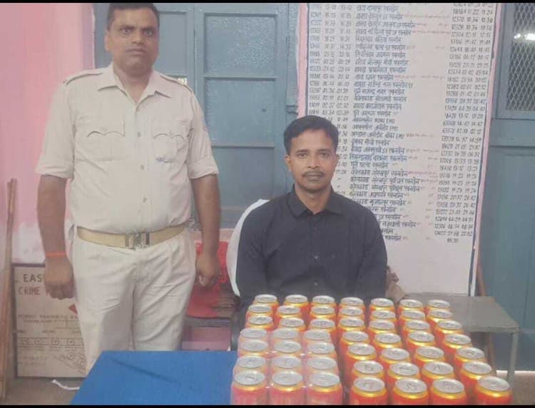 ट्रेन से 50 पीस अवैध केन बियर बरामद