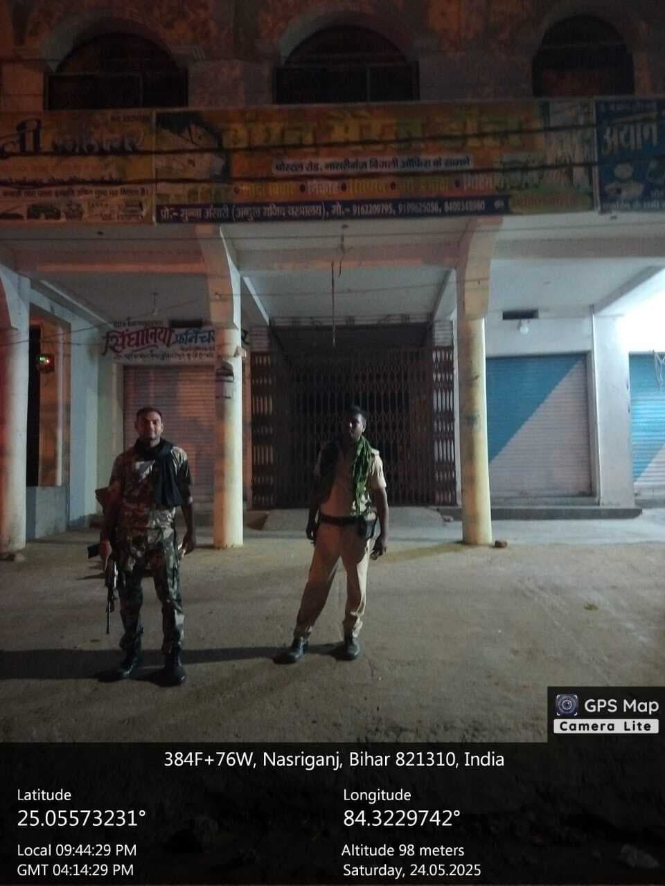 सुरक्षा के मद्देनजर नासरीगंज में कई हाेटलों में पुलिस ने की छापेमारी