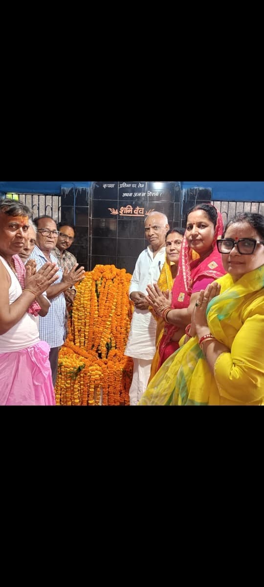 भगवान शनि प्रतिमा की स्थापना के दूसरे दिन हुआ फलाधिवास, पुष्पाधिवास व शय्याधिवास