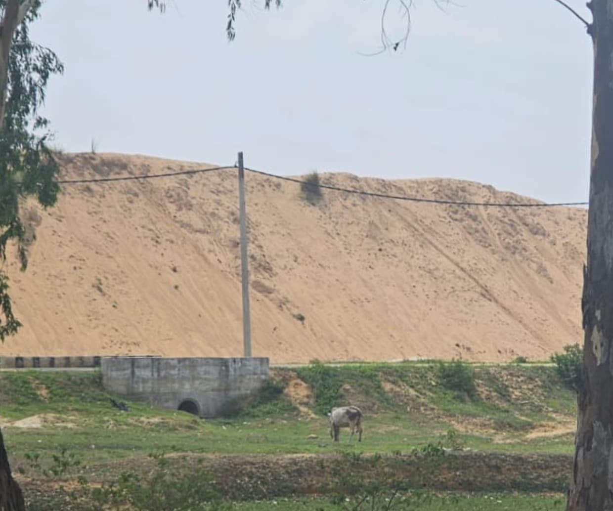 हवा में उड़ रहे डंप किये गये रेत के कण, लोग परेशान