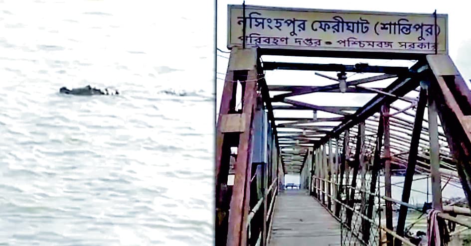 शांतिपुर : भागीरथी नदी में मगरमच्छों के दिखने से दहशत