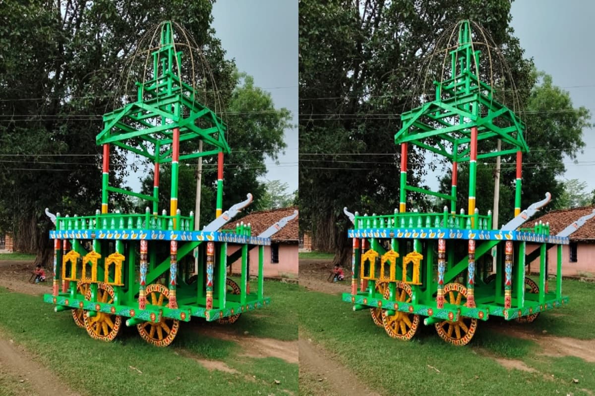 Chariots ready for Lord Jagannaths Rath Yatra in Haribhanja Chariots ready for Lord Jagannaths Rath Yatra in Haribhanja