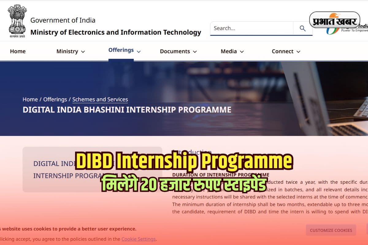 DIBD Internship Programme: डिजिटल इंडिया भाषिणी में इंटर्नशिप, मिलेगा 20 हजार रुपये स्टाइपेंड, ऐसे करें आवेदन