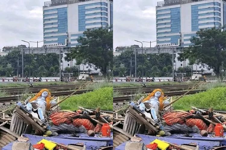 Durga Temple: बुलडोजर से गिराया गया दुर्गा मंदिर, मूर्ति तोड़ी, मचा बवाल, देखें वीडियो