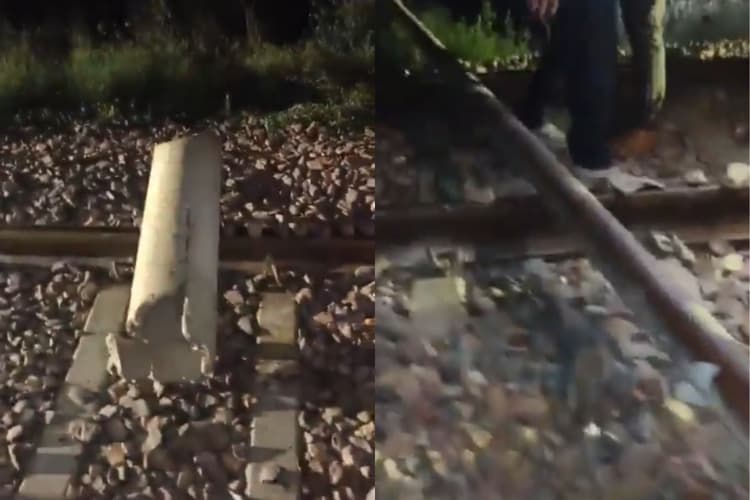 शामली में ट्रेन को पटरी से उतारने की कोशिश नाकाम, देखें वीडियो