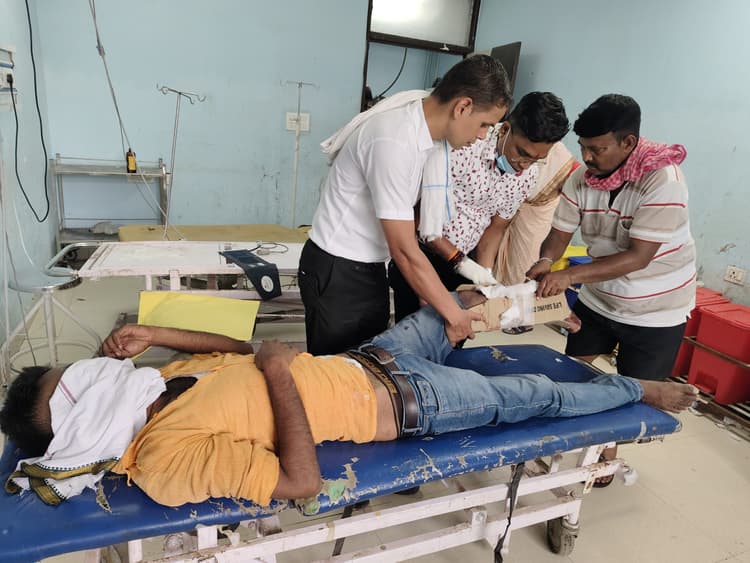 बिहिया में बाइक की ठोकर से युवक जख्मी