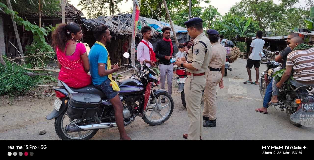 Bhagalpur news यातायात डीएसपी के नेतृत्व में 1.02 लाख रुपये का जुर्माना वसूला गया