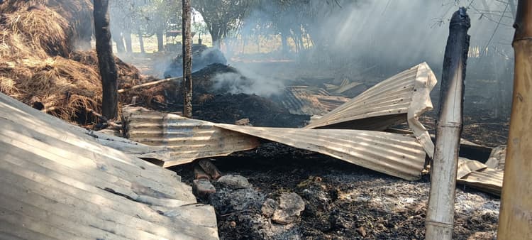 देर रात दुश्मनी से घर में लगायी आग, मवेशियों की जलकर मौत