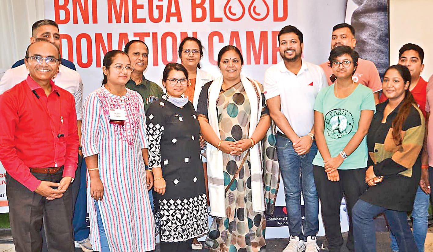 ranchi news : बीएनआइ रांची के शिविर में 166 यूनिट रक्तदान