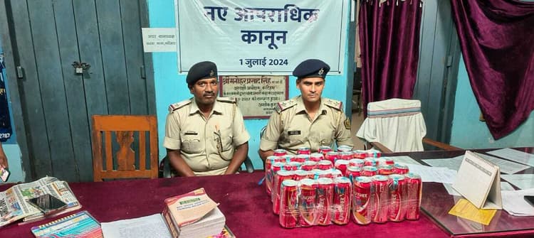 36 केन बीयर व 18 लीटर शराब बरामद, तस्कर फरार