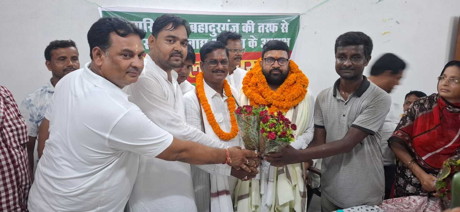 बहादुरगंज में प्रह्लाद सरकार का जोरदार स्वागत