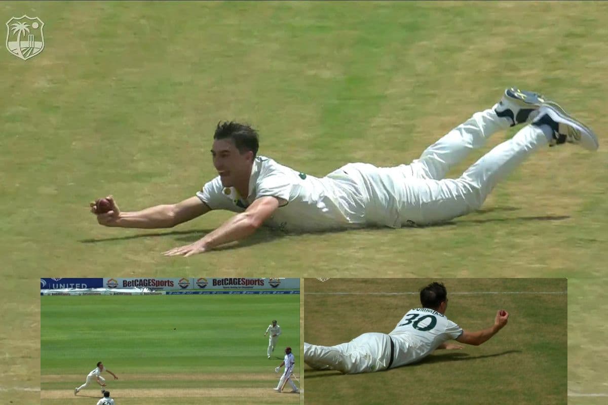 Pat Cummins Catch WI vs AUS Test Match.
