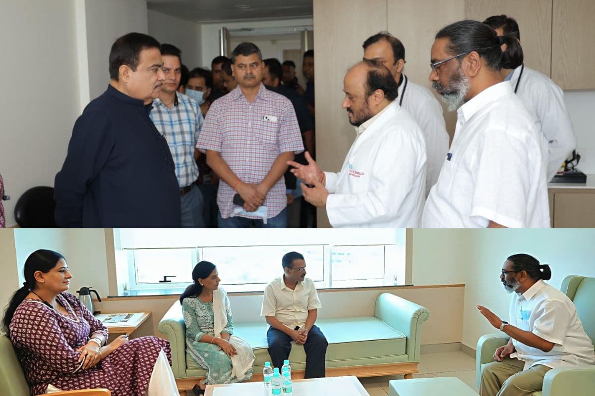 Hemant soren with nitin gadkari and arvind kejriwal Hemant soren with nitin gadkari and arvind kejriwal