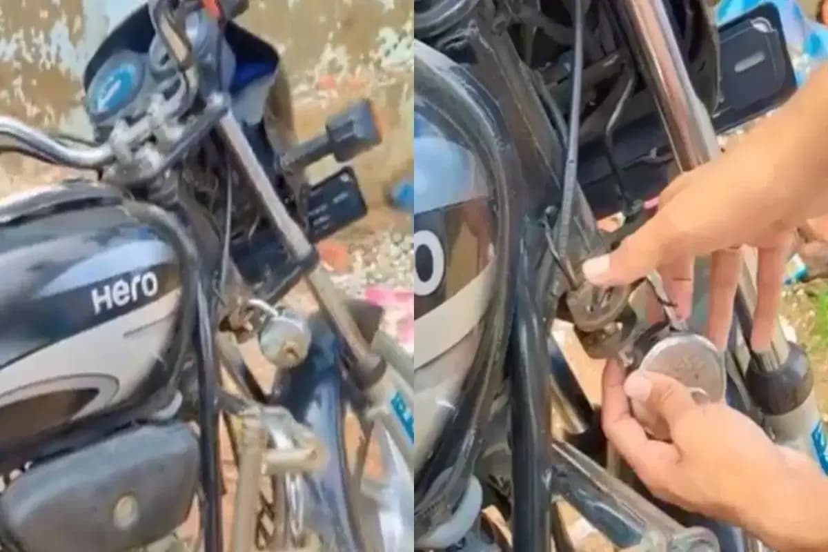 Hero Splendor Theft Guard Desi Jugad Viral Video