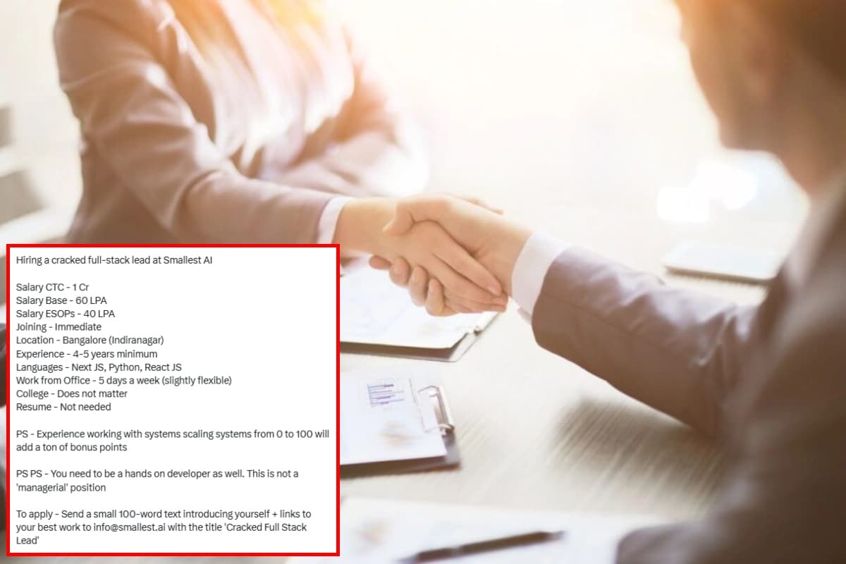 Viral Job Offer: बिना डिग्री और CV के पाओ ₹1 करोड़ की नौकरी, बेंगलुरु के AI स्टार्टअप की पेशकश