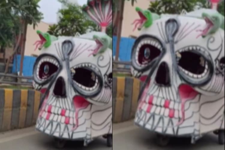 Viral Video: अरे भाई ये गाड़ी है या खोपड़ी? सड़कों पर दौड़ती दिखती अनोखी वाहन, वीडियो देखकर उड़ जाएंगे होश