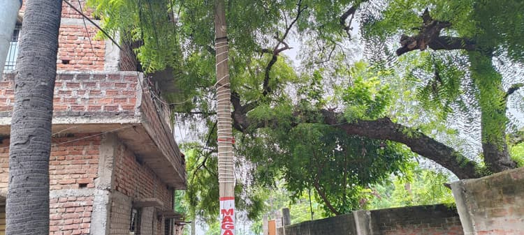 निगम की एजेंसी ने देहाती क्षेत्र में 30-40 पोलों पर लगा दीं रोप लाइटें